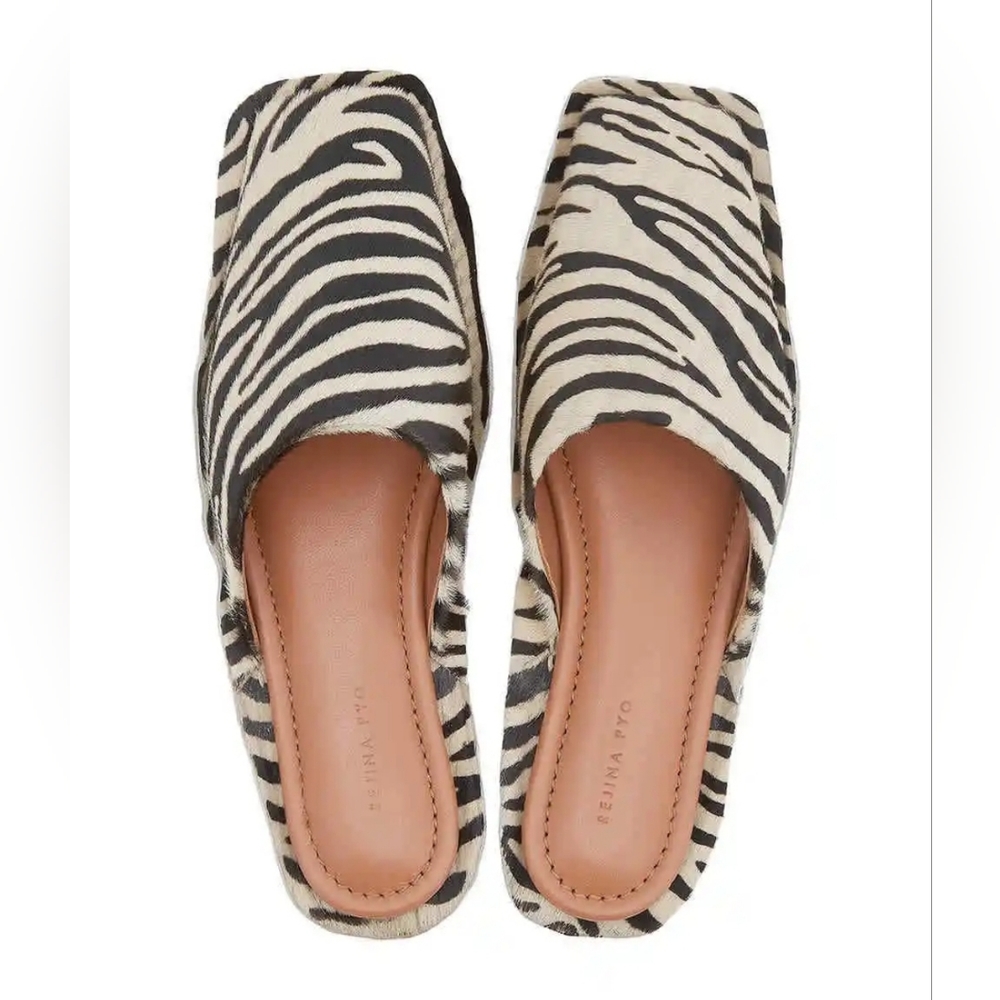 SOLD     REJINA PYO Ladies Bertie Zebra Print Flats